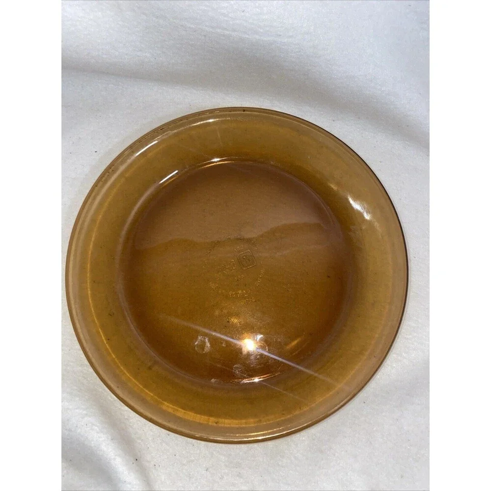 Anchor Hocking Amber Glass Pie Plate 9